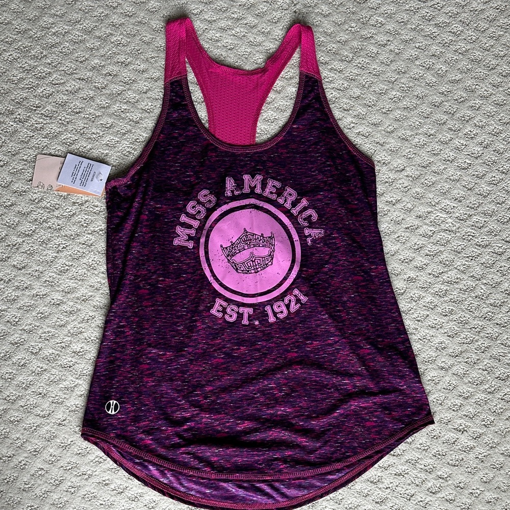NWT Miss America Pink and Purple Tank Top with crown
